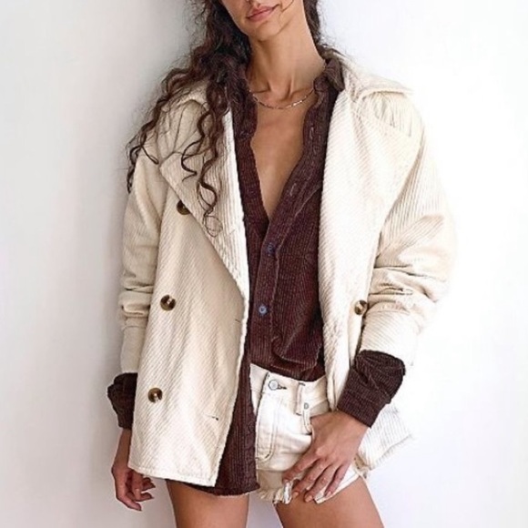 Free People Jackets & Blazers - FREE PEOPLE Remi Shirt Jacket In Ecru